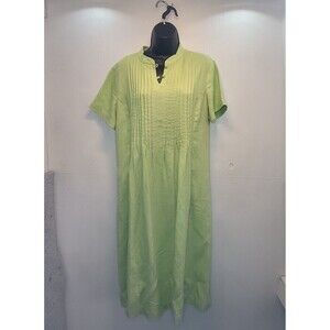 Orvis Women's Size 6/8 Shirt Sheath Dress Pleated Front Pockets Vacation Linen